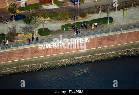 Luftbild, Rheinpromenade, Emmerich, Rhein, Emmerich, Niederrhein, Nordrhein-Westfalen, Deutschland, Europa, Antenne Stockfoto