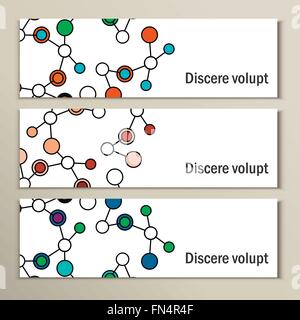Abstrakte geometrische Gitter, DNA-Moleküle auf derselben Kette gesetzt. Schöner Satz von molekularen Gitter. Zusammengesetzte molekula in Abbildung. Vektor-Komposition für design Stock Vektor