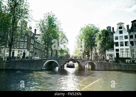 Szene der Stadt Amsterdam, Niederlande, Europa Stockfoto