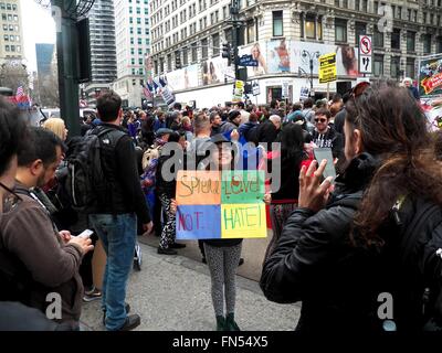 New York City, 14. März 2016. Tag des Friedens und der Solidarität-Rallye an der 34th Street Herald Square, gefolgt von einem Marsch zu den Vereinten Nationen in New York City. Bildnachweis: Mark Apollo/Alamy Live-Nachrichten Stockfoto