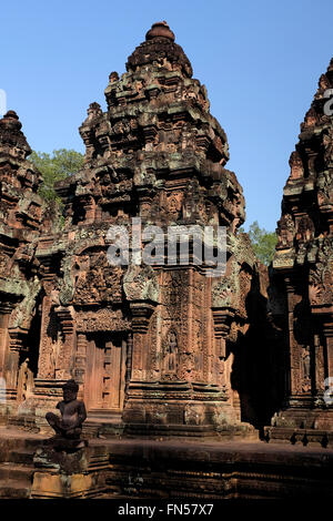 Banteay Srei und Banteay Srey ist a10th-Jahrhundert kambodschanischen Tempel für den Hindu-Gott Shiva. Stockfoto