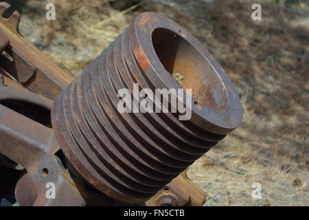 Rost Antik Schneckengetriebe außerhalb aufgegeben Stockfoto
