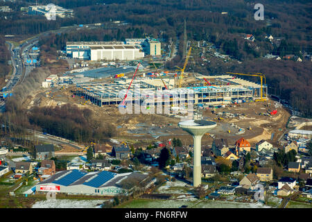 Luftaufnahme, neue IKEA am Schmiedestraße Haßlinghausen am Autobahnkreuz Wuppertal-Nord, Möbel-Discounter, Stadtrand Stockfoto