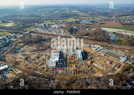 Luftaufnahme, neue IKEA am Schmiedestraße Haßlinghausen am Autobahnkreuz Wuppertal-Nord, Möbel-Discounter, Stadtrand Stockfoto