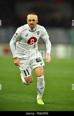 Tokio, Japan. 11. März 2016. Leandro (Vissel) Fußball: 2016 J1 Liga 1. Etappe Match zwischen F.C.Tokyo 1-0 Vissel Kobe Ajinomoto-Stadion in Tokio, Japan. © AFLO/Alamy Live-Nachrichten Stockfoto