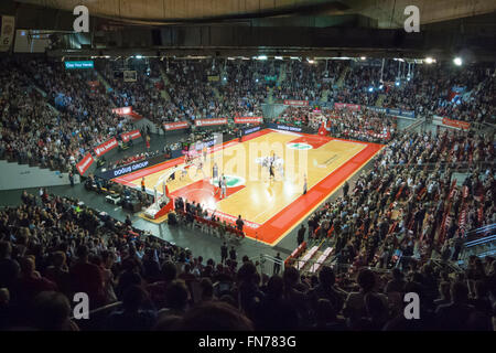 FC Bayern München Basketball Mannschaft spielt Straßburg IG auf ein Euro-League-Spiel im Audi Dome in München Stockfoto