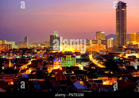 Luftaufnahme von George Town, Penang, Malaysia Stockfoto