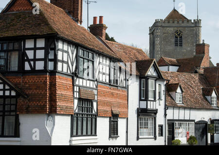 Halbe Fachwerk Gebäude. Dorchester on Thames, Oxfordshire, England Stockfoto