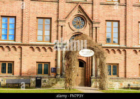 Lund, Schweden - 12. März 2016: Der Eingang zum historischen Museum Lund Universität. Das Museum öffnete im Jahr 1918, sondern die Bui Stockfoto