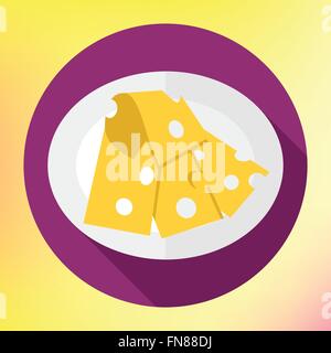 Ikone der geschnittenen Käse Stück. Stock Vektor
