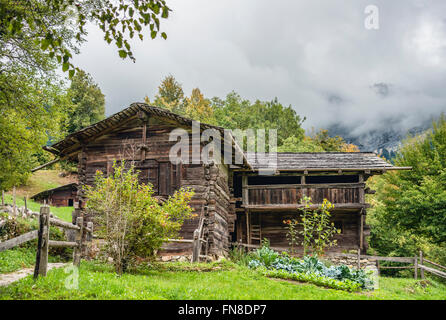 Walliser Bauernhöfe Bauernhaus, Freilichtmuseum Ballenberg, Schweiz Stockfoto