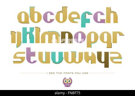 Satz von stilisiert, Alphabet Buchstaben isoliert auf weißem Hintergrund. Vektor-zeitgenössische, Fett Schriftart. Retro-Charakter-Design. Schnitt Stock Vektor