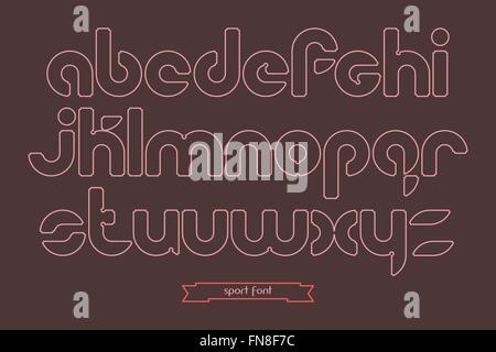 Satz von isolierten, stilvolle Alphabet Buchstaben. Vektor-Font Schriftgestaltung. Vintage Poster Schriftzug Symbole. linear, Retro Schriftsatz te Stock Vektor