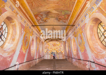 BANSKA STIAVNICA, Slowakei - 20. Februar 2015: Das Fresko der Himmelfahrt des Herrn auf "Heilige Treppe" Stockfoto