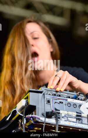 BARCELONA - 13 JUN: Jessy Lanza (kanadische elektronische Songwriter, Produzent und Sänger) Auftritt beim Sonar Festival. Stockfoto