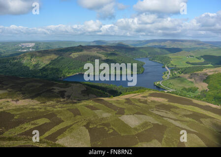 Eine Luftaufnahme des Ladybower Vorratsbehälter, Upper Derwent Valley, Derbyshire Stockfoto