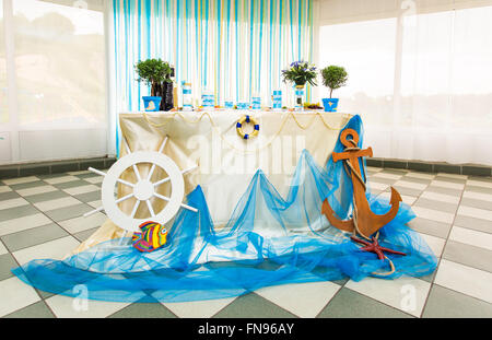 Hochzeit Dekorationen tropischen Meer Ozean-Stil Stockfoto