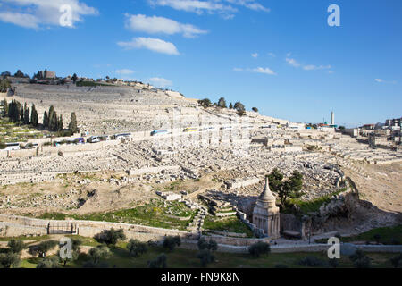 Jerusalem - der jüdische Friedhof auf dem Ölberg. Stockfoto