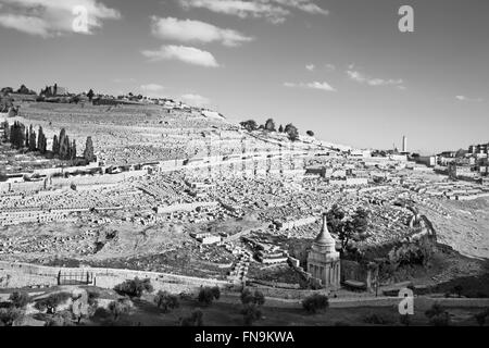 Jerusalem - der jüdische Friedhof auf dem Ölberg. Stockfoto