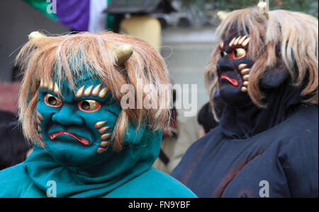 Japan; Kyoto; Setsubun Festival, Rozanji Tempel, Tanz der Teufel, Kostüm Teufel, Stockfoto