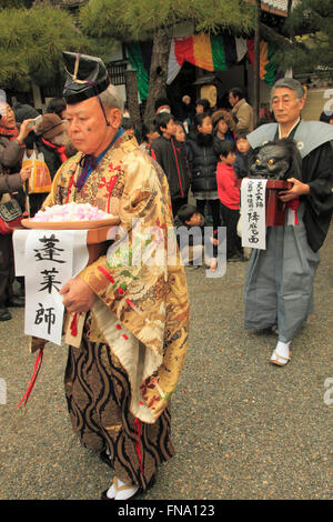 Japan; Kyoto; Setsubun Festival, Rozanji Tempel, Prozession, Menschen, Stockfoto