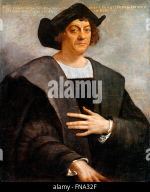 Christopher Columbus. Porträtmalerei, angeblich von Christoph Kolumbus, von Sebastiano del Piombo, 1519 Stockfoto
