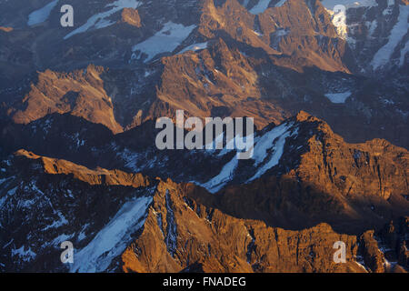 Blick vom Huayna Potosi in der Cordillera Real, Sunrise, Bolivien Stockfoto