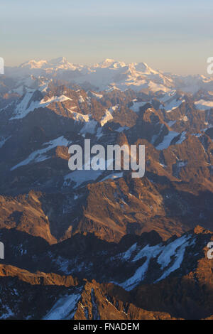 Blick vom Huayna Potosi in der Cordillera Real, Sunrise, Bolivien Stockfoto