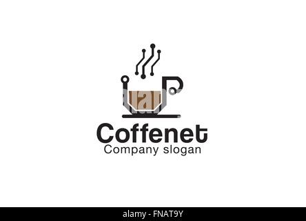 Kaffee-Netzwerk-Design-Darstellung Stock Vektor