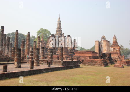 Wat Mahathat, Sukhothai Geschichtspark Sukhothai, Thailand Stockfoto