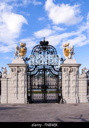 Haupteingang Schloss Belvedere in Wien, Österreich Stockfoto
