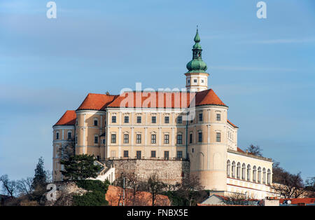 Schloss Mikulov in Südmähren, Tschechische Republik Stockfoto