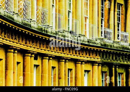 Georgianischen Häusern in Bath in The Circus Stockfoto