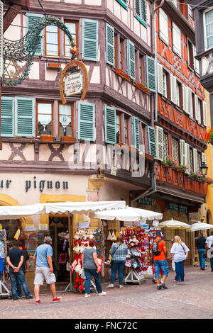 Colmar, Fachwerkhäuser, Altstadt, Elsass, Wein Route, Haut-Rhin, Frankreich, Europa Stockfoto