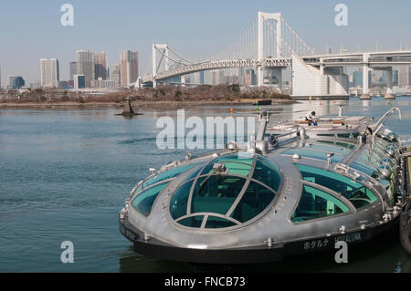 Hotaluna, einzigartige Bootsdesign, Tokyo Kreuzfahrt, Bucht von Tokio, Odaiba, Tokyo, Japan Stockfoto