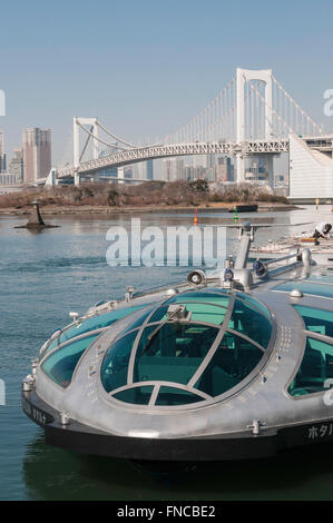 Hotaluna, einzigartige Bootsdesign, Tokyo Kreuzfahrt, Bucht von Tokio, Odaiba, Tokyo, Japan Stockfoto