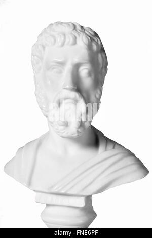 Sophokles (496-406 v. Chr.) war eine antike griechische Tragiker der klassischen Ära. Weisse Marmorbüste von ihm Stockfoto