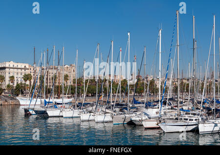 Barcelona, Spanien - 13. Oktober 2011: Luxus-Yachten in der Marina Port Vell Barcelona, Spain. Stockfoto