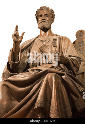 Paris - st. Petrus-Statue von Saint-Pierre de Montrouge Kirche Stockfoto