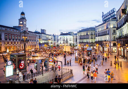 Puerta del Sol Madrid. Spanien Stockfoto