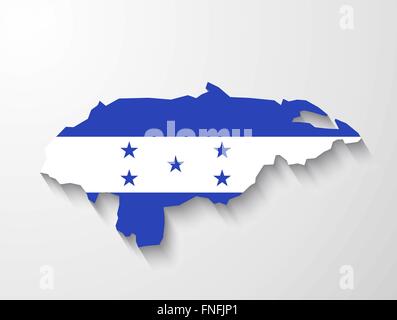 Honduras-Landkarte mit Flagge und Schatten-Effekt-Präsentation Stock Vektor