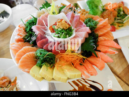 Japanische Sashimi roher Fisch set Stockfoto