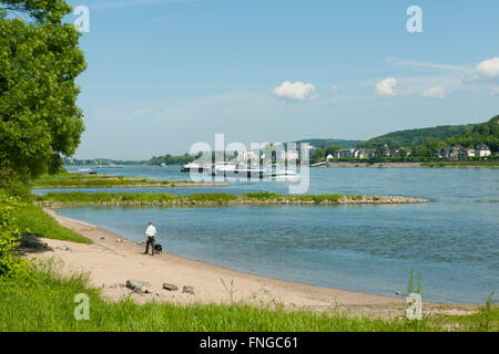 Deutschland, Königswinter, Blick Vom Linken Rheinufer Stockfoto