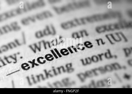 Exzellenz-Definition-Word-Text im Wörterbuch Stockfoto