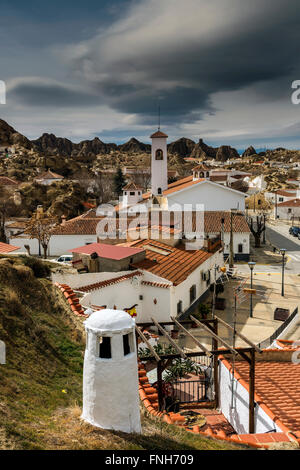 Barrio de Las Cuevas, Guadix, Granada, Andalusien, Spanien Stockfoto