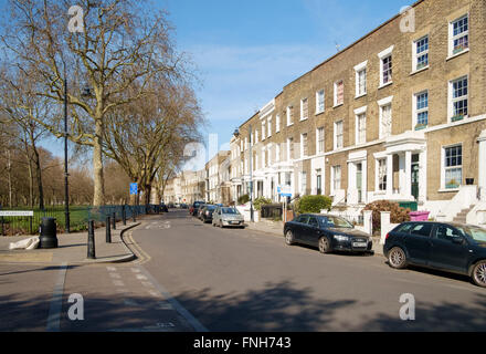 Viktorianische Gehäuse auf Cadogan Terrasse E9, mit Blick auf Victoria Park in Tower Hamlets, East London Stockfoto