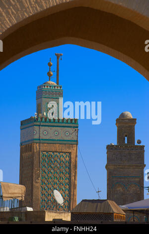 Fez, Bab Bou Jeloud, Fes El-Bali, Fes, Marokko, Maghreb, Nordafrika. Stockfoto