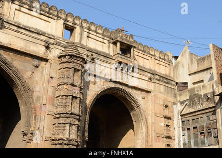Historische Gebäude in Ahmedabad Stadt im indischen Bundesstaat Gujarat Stockfoto