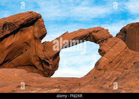 Arch Rock, Valley of Fire State Park, Nevada, Vereinigte Staaten von Amerika Stockfoto