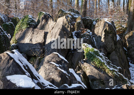 Naturschutzgebiet Felsenmeer, Hemer, Sauerland Region, North Rhine-Westphalia, Deutschland, Europa Stockfoto